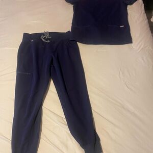Figs Navy Blue Scrub Set